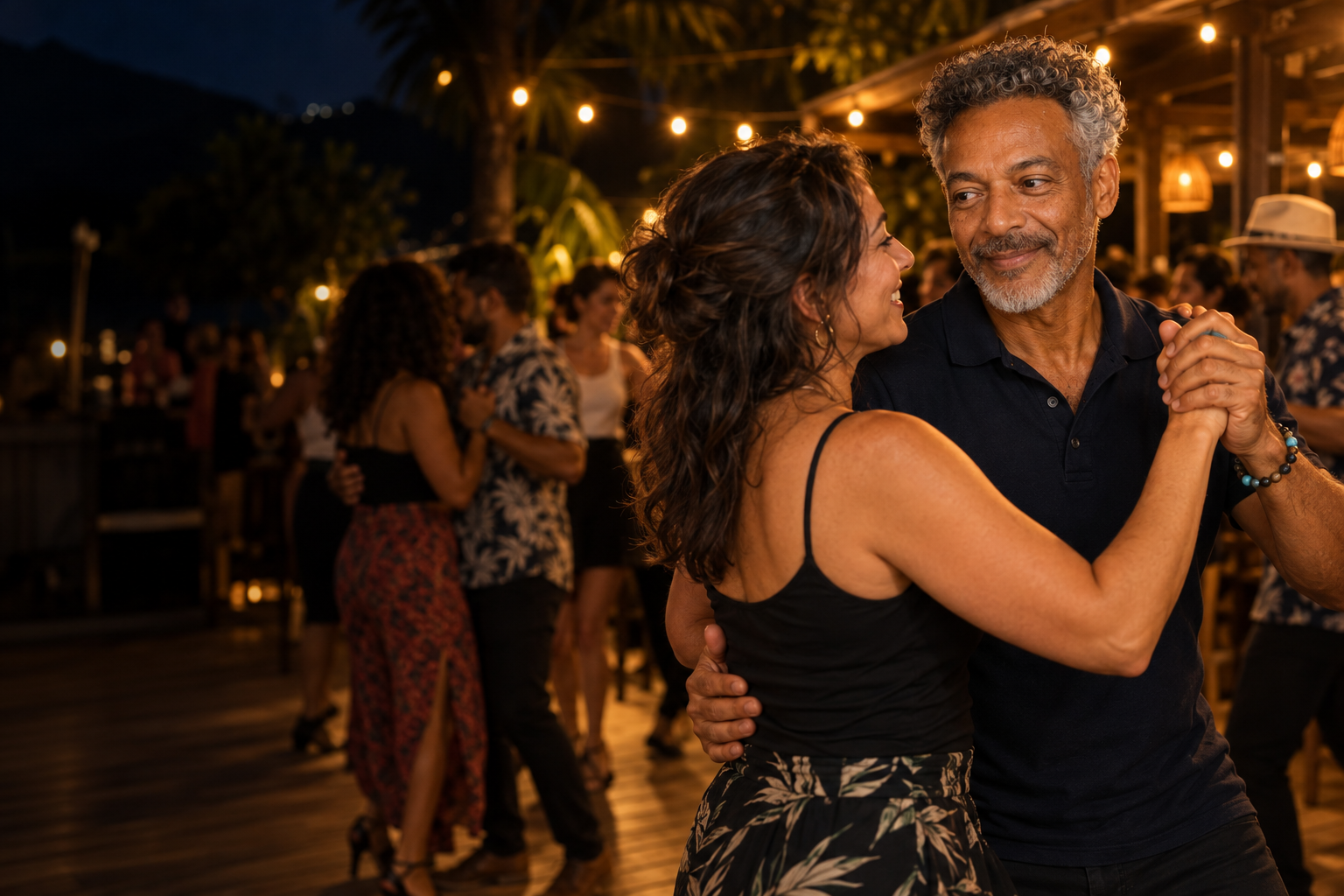 L’avatar de Niko dans une scène de bachata chaleureuse