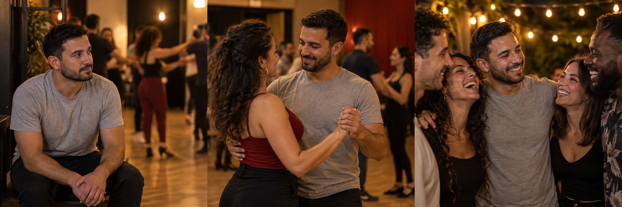 Un groupe d’amis réuni autour de la danse — illustration
